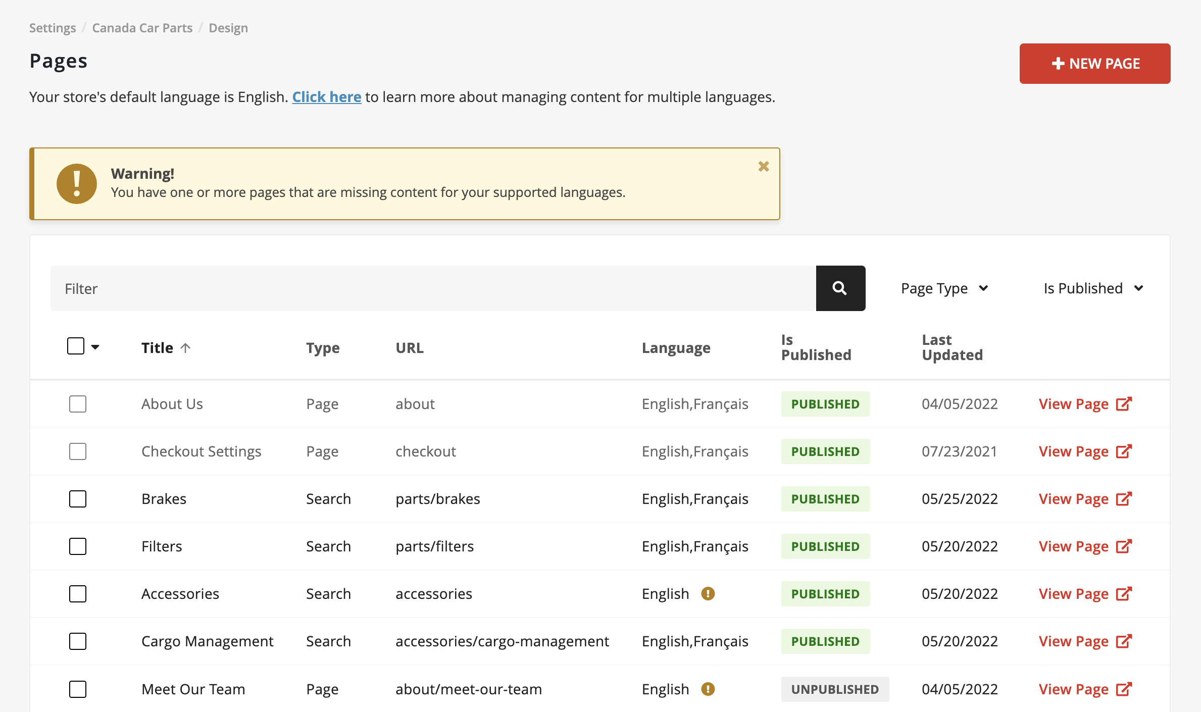 Manage Content in Multiple Languages