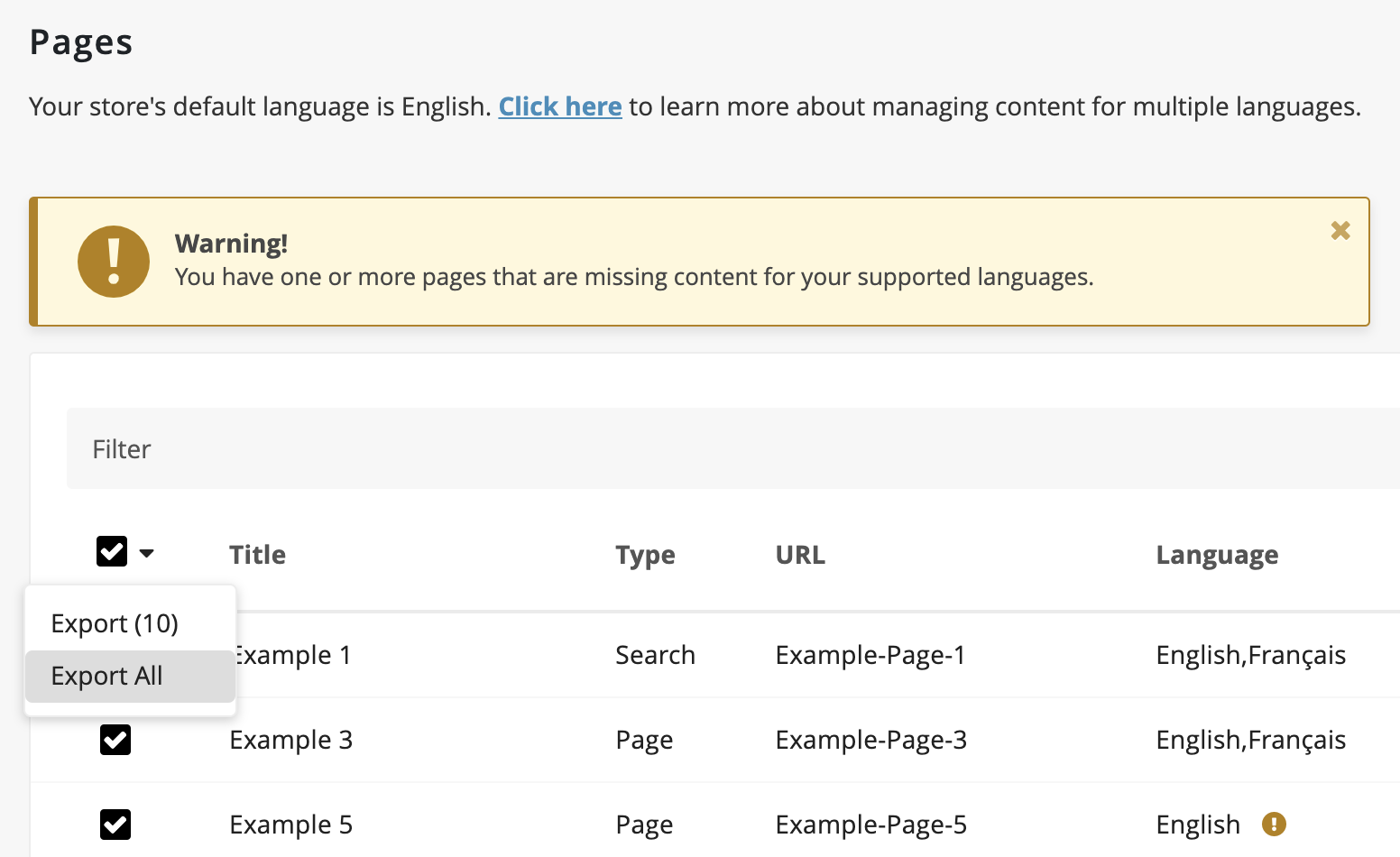 Manage Content in Multiple Languages