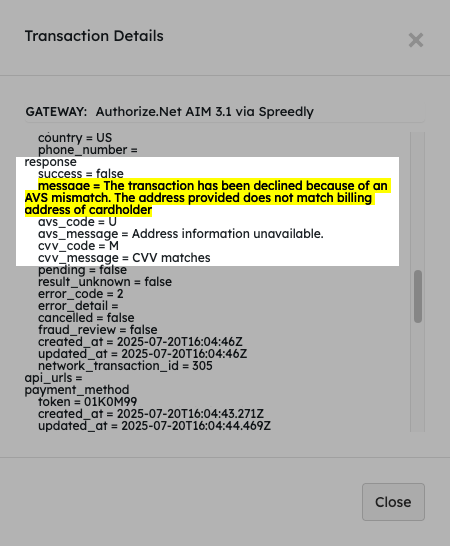 Identifying Payment Failure Reasons by Gateway