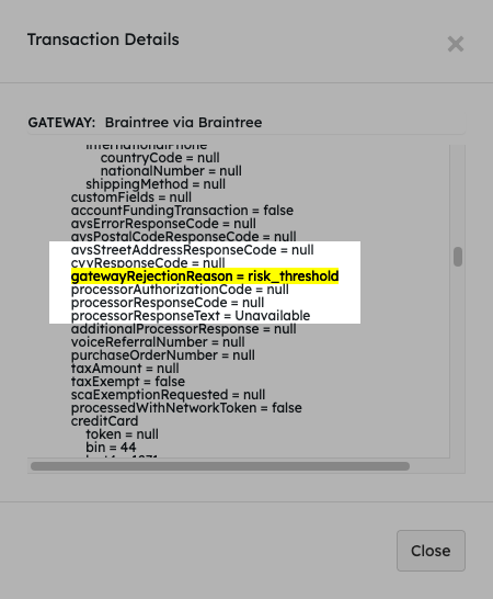 Identifying Payment Failure Reasons by Gateway