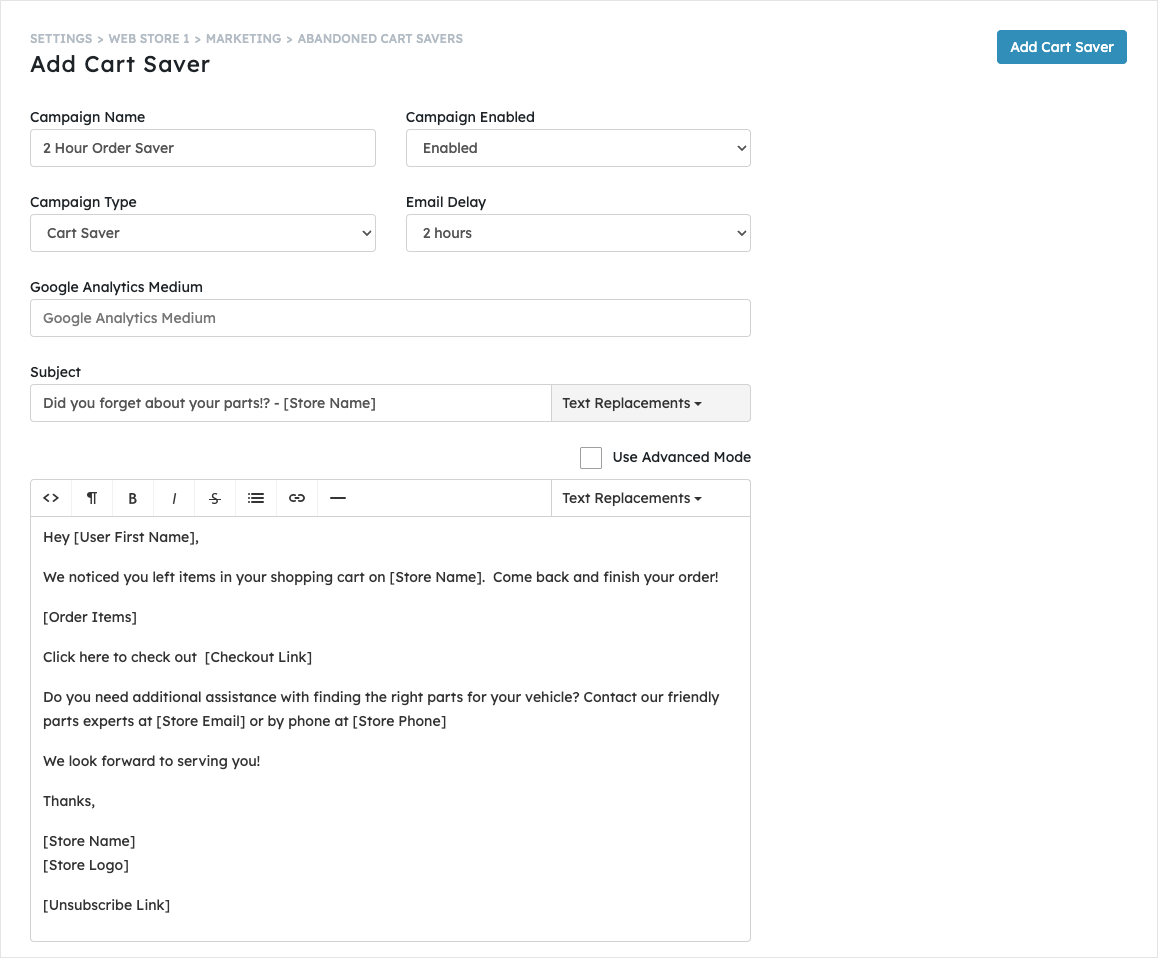 How to set up Abandoned Cart Savers