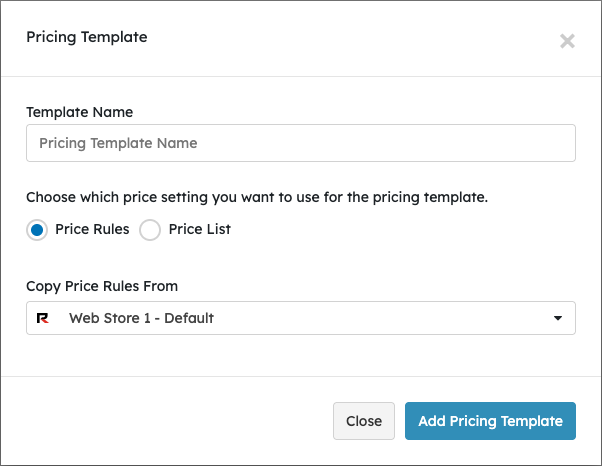 How to Add Pricing Templates