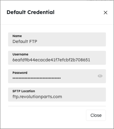 Manage SFTP Credentials